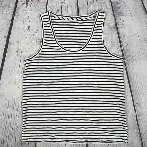 MADEWELL black & white striped cotton tank top, size S - Picture 6 of 12